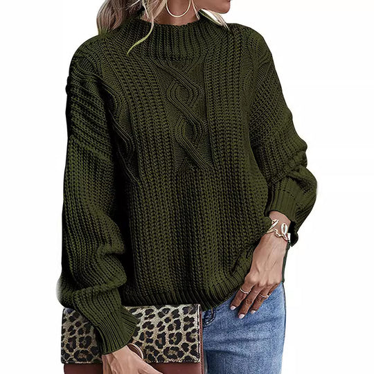 Damen Strickpullover mit elegantem Zopfdesign und modernem Schnitt EB