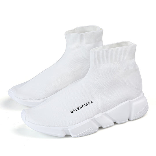 Damen Komfortable Slip-On Sneakers mit hohem Strickdesign EB