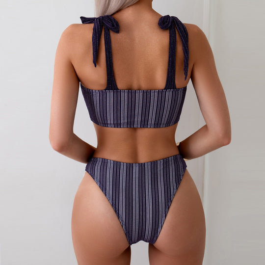 Damen Sportliches Bikini-Set mit modischen Rüschendetails EB