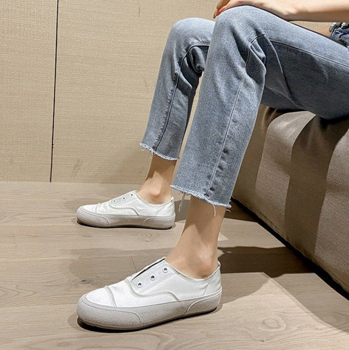 Damen bequeme Slip-On Sneakers mit luxuriösem Satin-Obermaterial EB