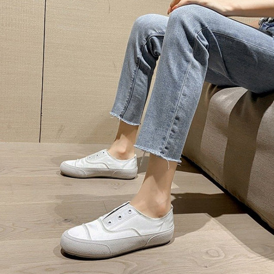 Damen bequeme Slip-On Sneakers mit luxuriösem Satin-Obermaterial EB