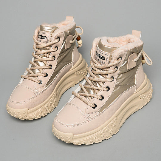 Damen modische hohe Sneakers mit isolierendem Futter und rutschfester Sohle EB