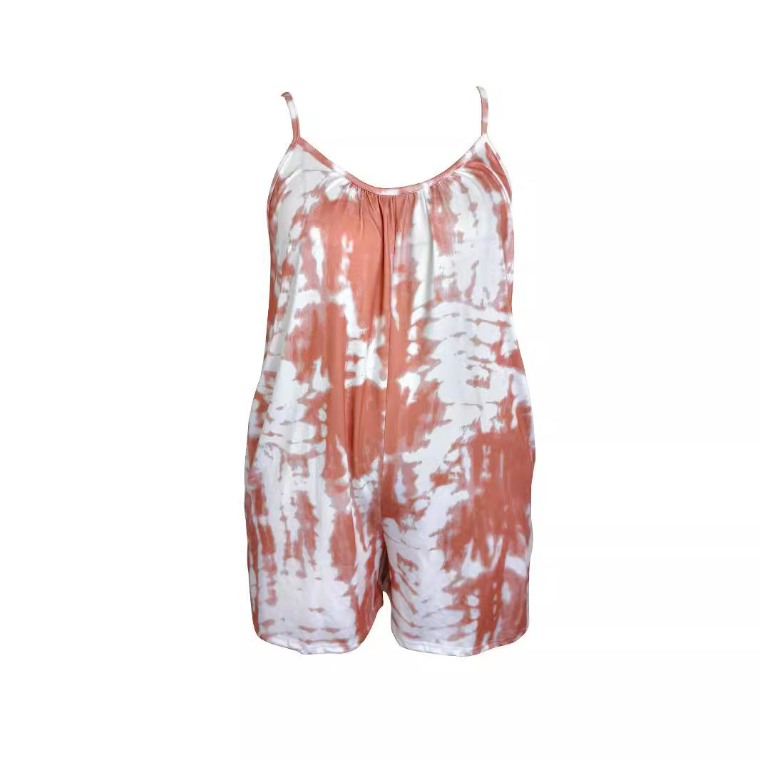 Damen Sommerlicher Jumpsuit mit verstellbaren Trägern und praktischen Taschen EB