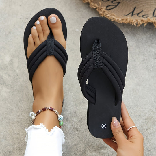 Damen Komfortable Zehentrenner-Sandalen mit gepolstertem Fußbett EB