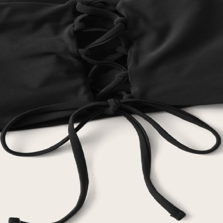 Damen Bandeau-Bikini mit hochgeschnittenem Unterteil EB