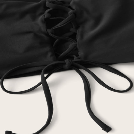 Damen Bandeau-Bikini mit hochgeschnittenem Unterteil EB