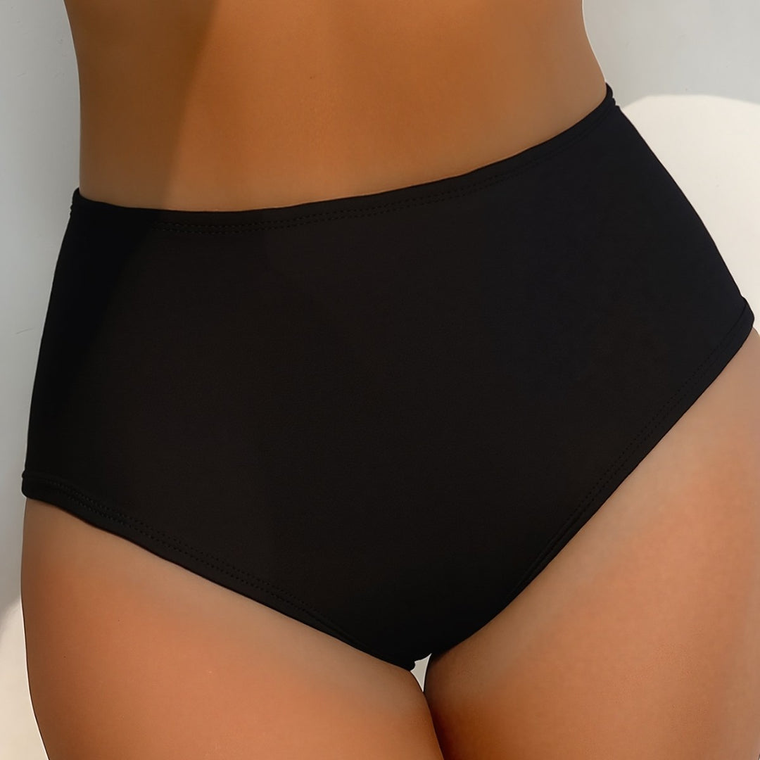 Damen Hochtaillierte Bikini-Hose mit vielseitigem Raffungselement und figurformendem Schnitt EB