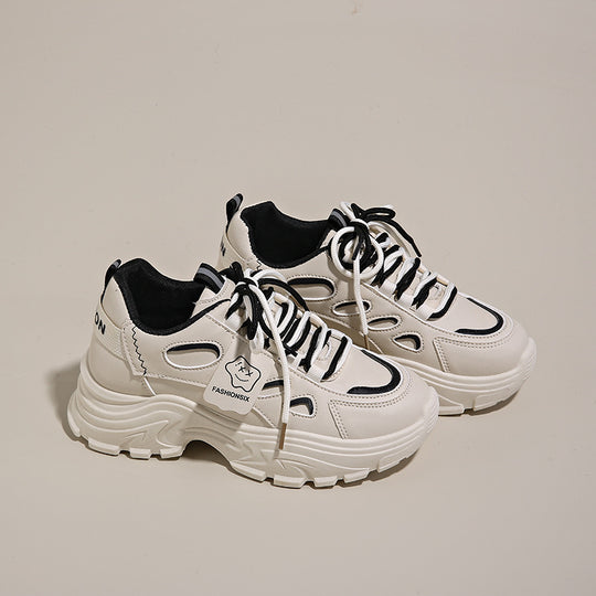Damen Sportliche Chunky Sneakers mit atmungsaktiver Oberflächenstruktur EB
