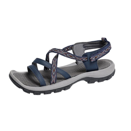 Damen Sportliche Trekking-Sandalen mit verstellbarem Riemen und gepolsterter Sohle EB