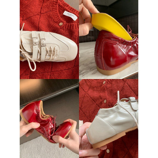 Damen Sneaker mit Schnallenakzenten und weicher Oberflächenstruktur EB