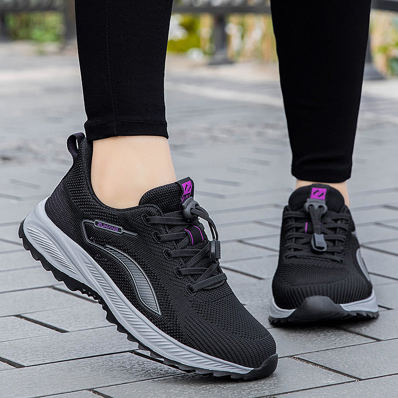 Damen Komfortable und atmungsaktive Laufschuhe mit elastischem Schnellschnürsystem EB