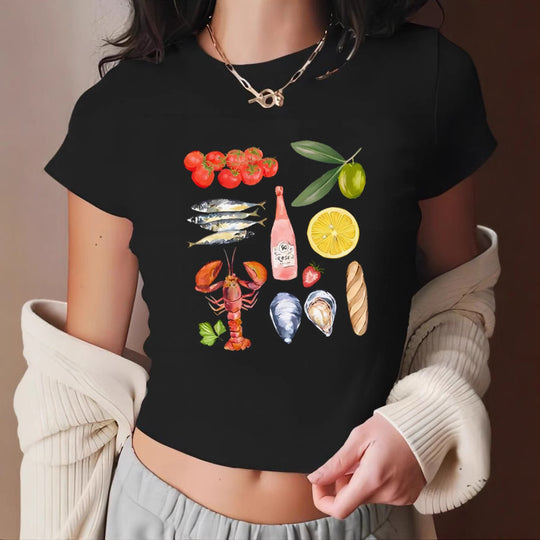 Damen Crop-T-Shirt mit sportlichem Los Angeles Design EB