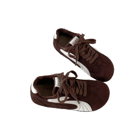 Damen Sportliche Sneaker mit Veloursleder-Obermaterial und gepolsterter Innensohle EB