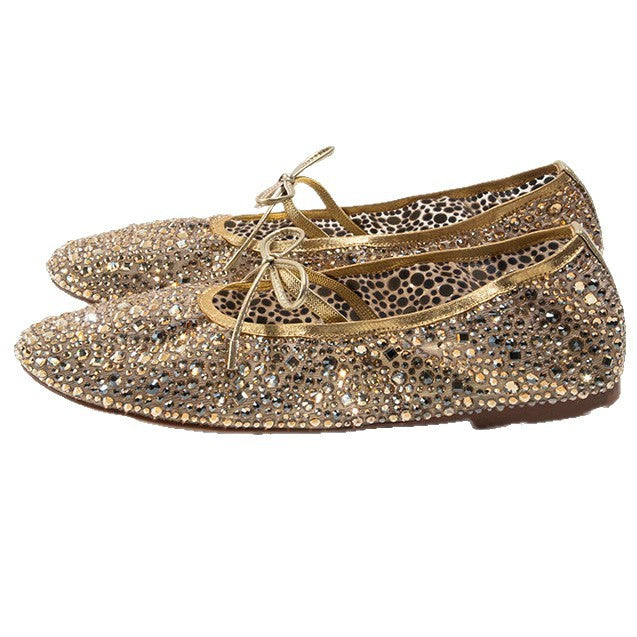 Damen Ballerinas mit funkelndem Strassdesign und bequemer Innensohle EB