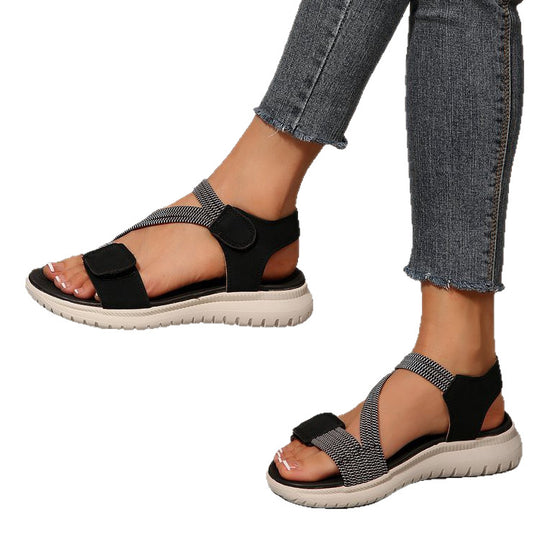 Damen Sportliche Sandalen mit verstellbaren Riemen und ergonomischem Fußbett EB