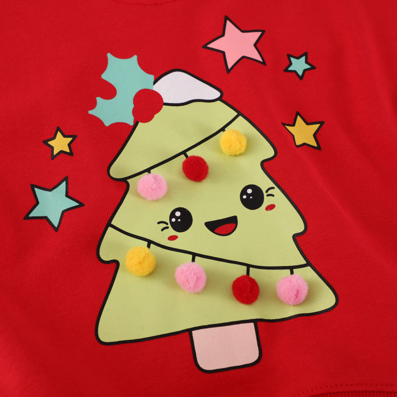 Mädchen Sweater mit festlichem Weihnachtsbaum-Motiv EB