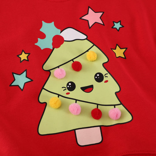 Mädchen Sweater mit festlichem Weihnachtsbaum-Motiv EB