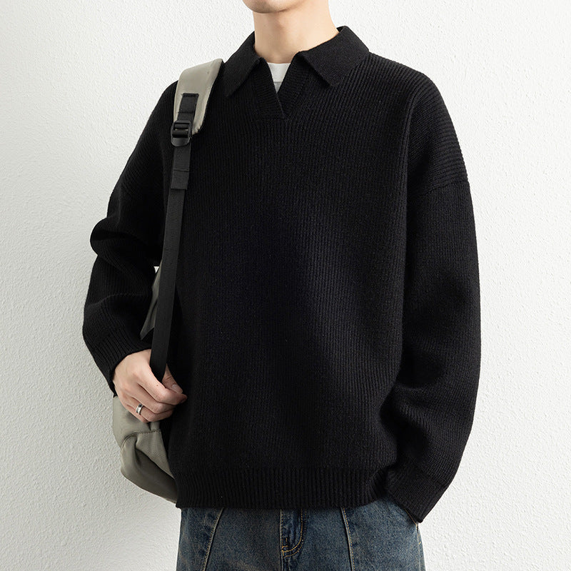 Herren lässiger Strickpullover mit modernem V-Ausschnitt und sportlichem Design EB