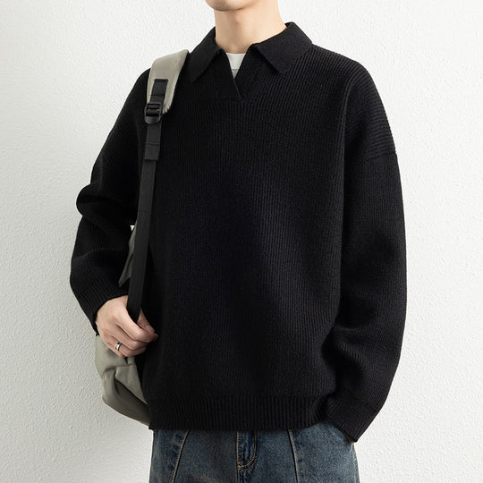 Herren lässiger Strickpullover mit modernem V-Ausschnitt und sportlichem Design EB