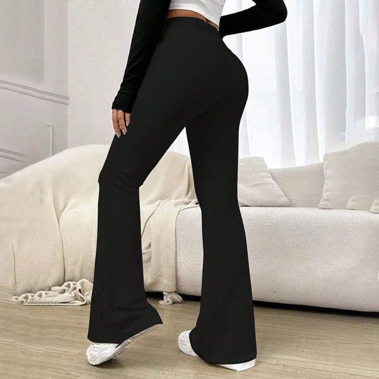 Damen Hohe Taille Flared Pants EB