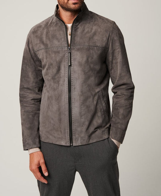 Herren elegante jacke im minimalistischen Design mit hohem Kragen EB