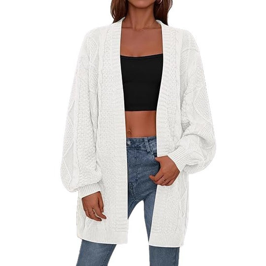Damen Großer, gestrickter Cardigan EB