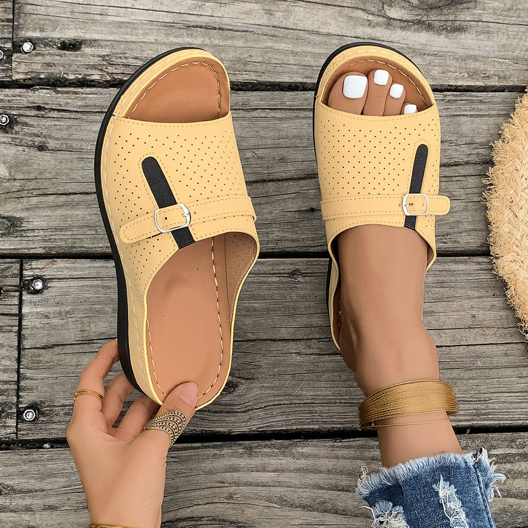 Damen komfortable Riemensandalen mit atmungsaktiven Luftlöchern EB