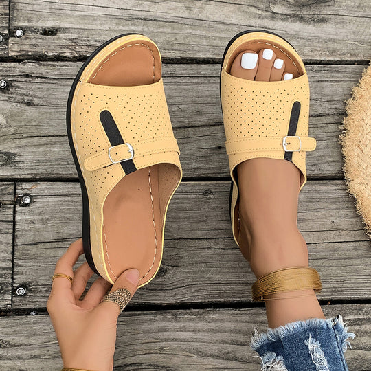 Damen komfortable Riemensandalen mit atmungsaktiven Luftlöchern EB