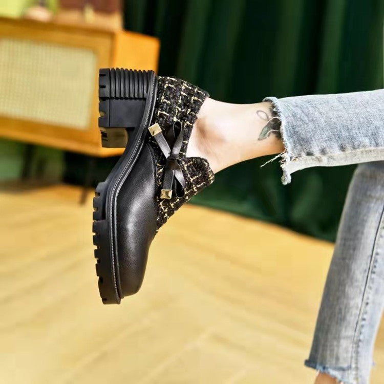 Damen Elegante Mokassins mit dekorativem Satinband und modischem Design EB