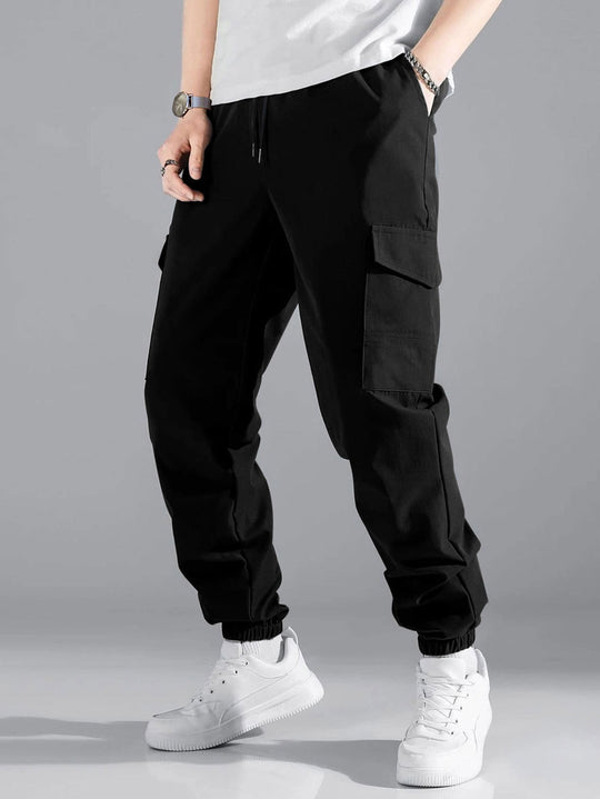 Herren Cargo-Hose mit elastischem Bund und multifunktionalen Taschen EB