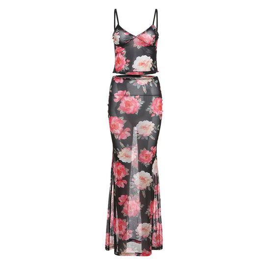 Damen Langärmliges Sommeroberteil mit floralem oversize Design EB