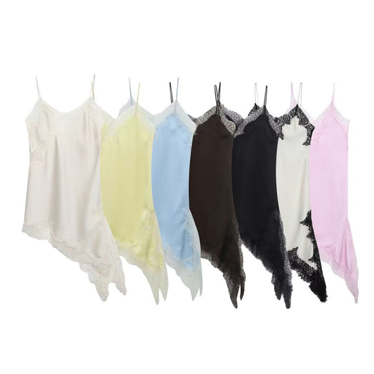Damen asymmetrisches Spaghetti-Top EB