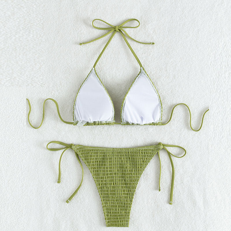 Damen Triangel-Bikini-Set mit schmalem Bund und verstellbaren Trägern EB