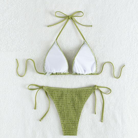 Damen Triangel-Bikini-Set mit schmalem Bund und verstellbaren Trägern EB