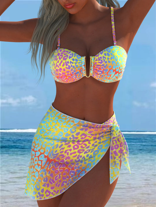 Damen Bikini-Set mit elegantem Balconette-Oberteil und modischem Wickelrock EB