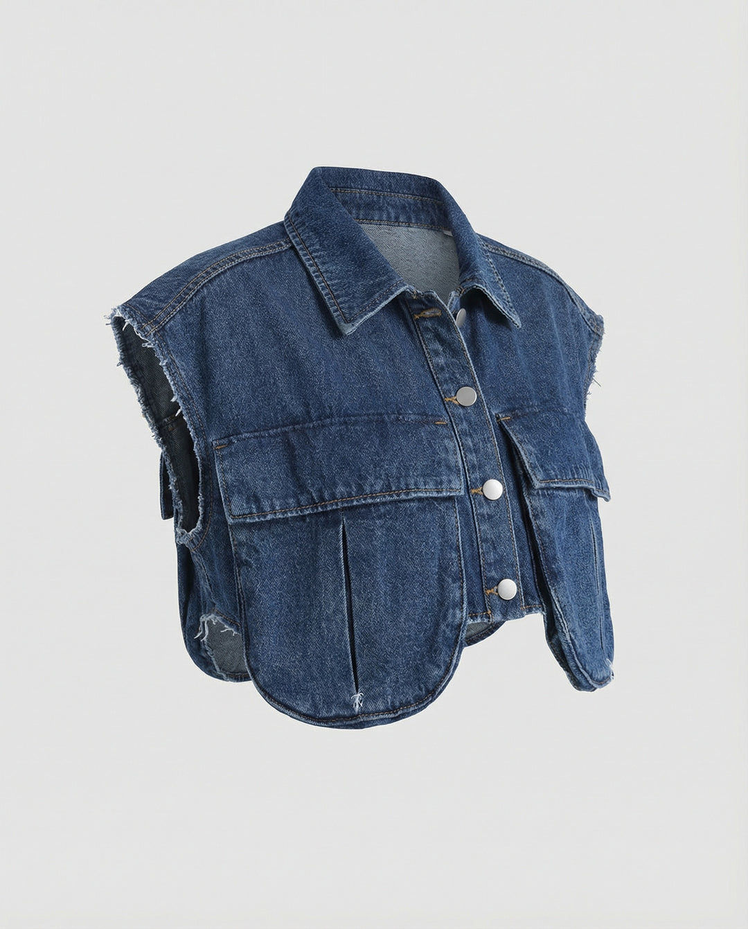 Damen lässige Blusenjacke im angesagten Utility-Stil mit großen Taschen und kurzen Ärmeln EB