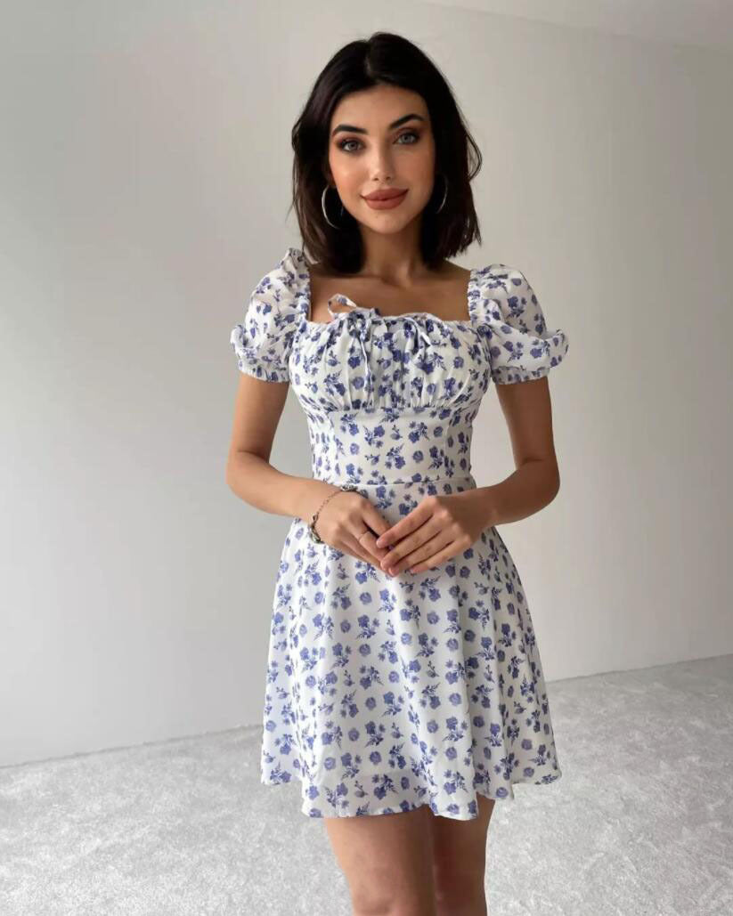 Damen romantisches Blumenkleid EB