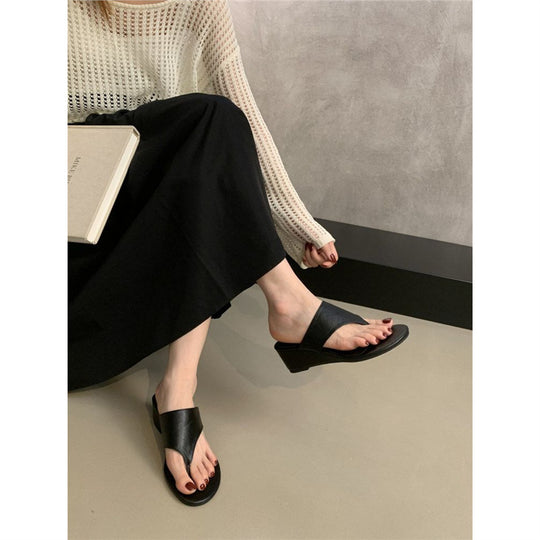 Damen Wedge Zehentrenner-Sandalen mit elegantem Riemendesign EB