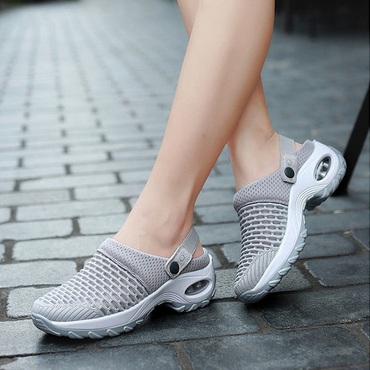 Damen  atmungsaktive Mesh-Clogs mit luftgepolsterter Dämpfungssohle und verstellbarem Fersenriemen EB