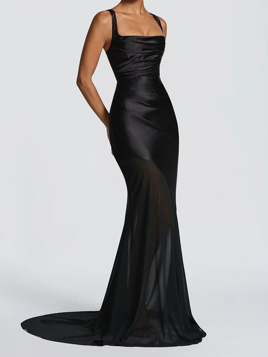 Damen Elegantes Chiffon-Abendkleid mit figurbetontem Schnitt EB