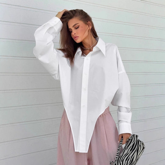 Damen Oversized Hemd mit lässigem Schnitt und modischen Details EB