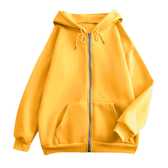 Unisex nan extraweiche oversized Zip-Hoodie mit Kängurutaschen, Kapuze mit Kordelzug und gerippten Bündchen EB