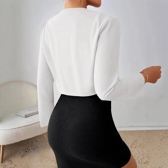 Damen Elegante Kurzjacke mit modernem Schnitt und raffinierten Falten EB