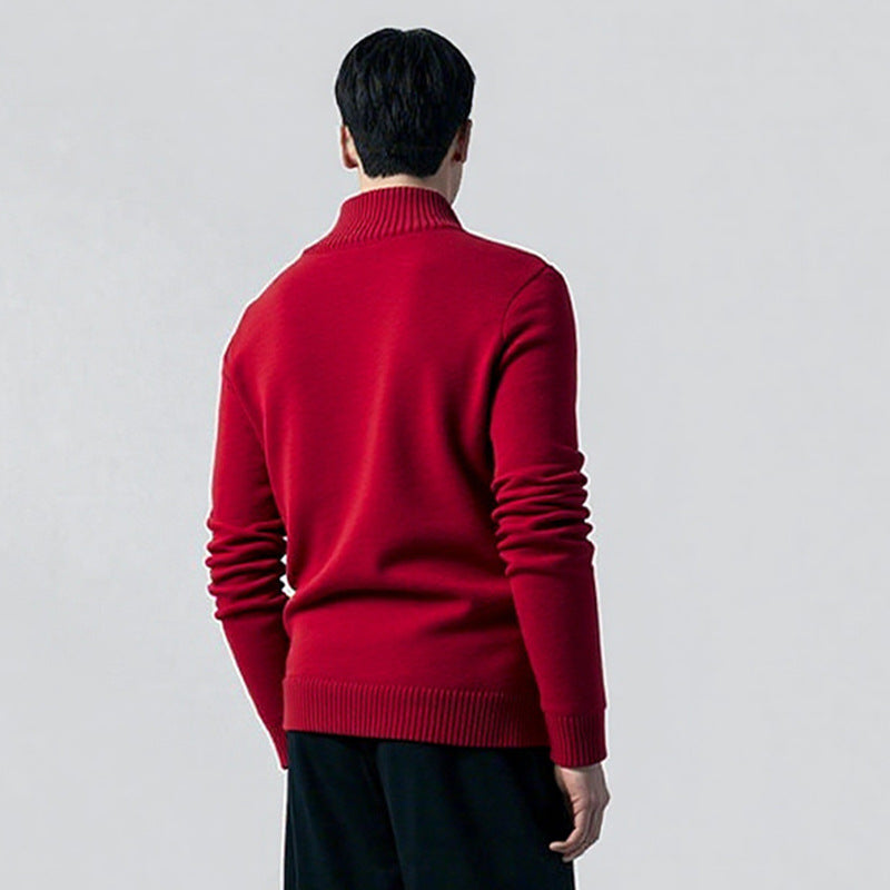 Herren eleganter Pullover mit modernem V-Ausschnitt und feinen Rippdetails EB