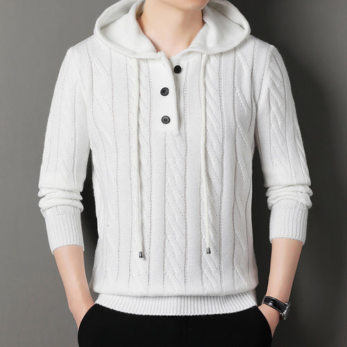 Herren Kapuzenpullover mit strukturierter Strickoptik EB
