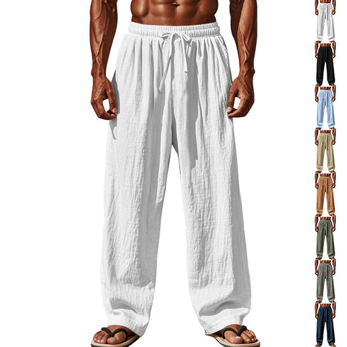 Herren lockere Strandhose mit elastischem Bund und seitlichen Eingrifftaschen EB