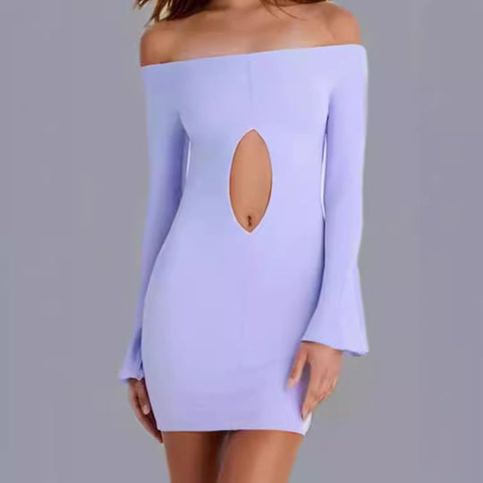 Damen Off-Shoulder Mini-Kleid mit Cut-Out EB