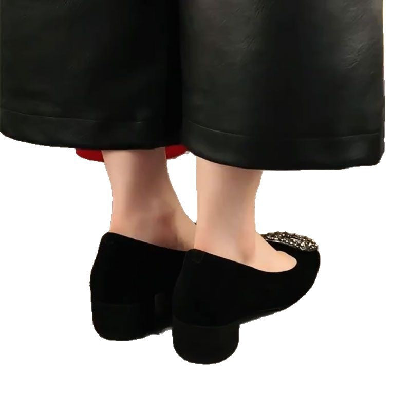 Damen Elegante Ballerinas mit funkelnder Schmuckapplikation EB