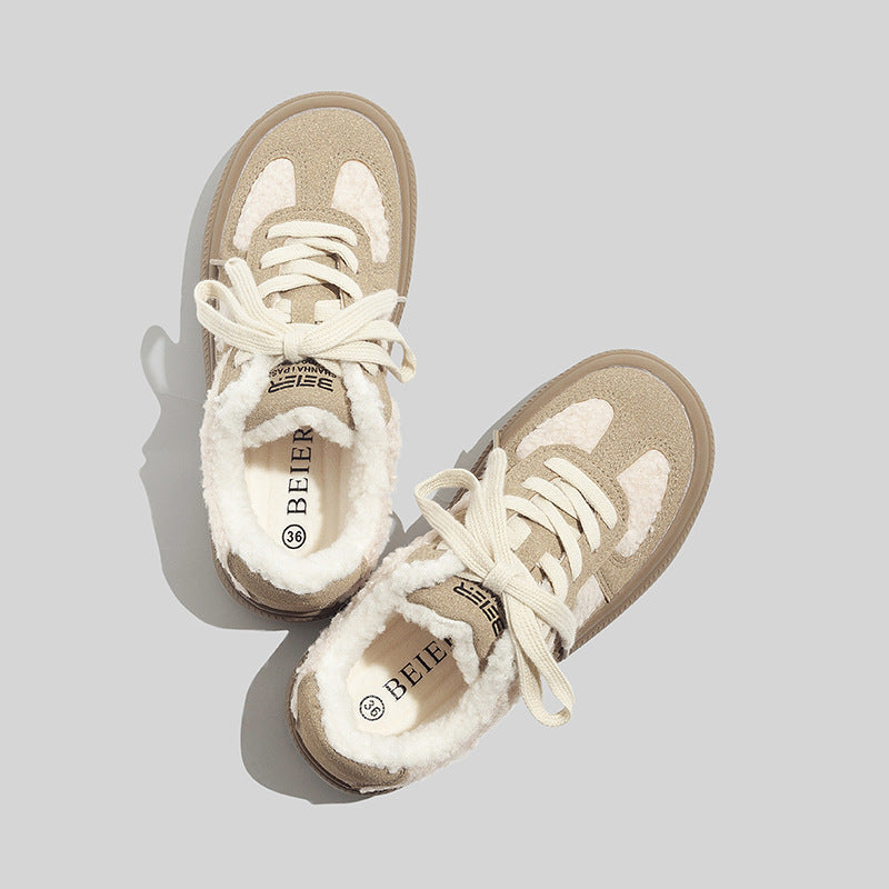 Damen Bequeme Sneaker mit kuscheligem Fleece-Futter und rutschfester Sohle EB