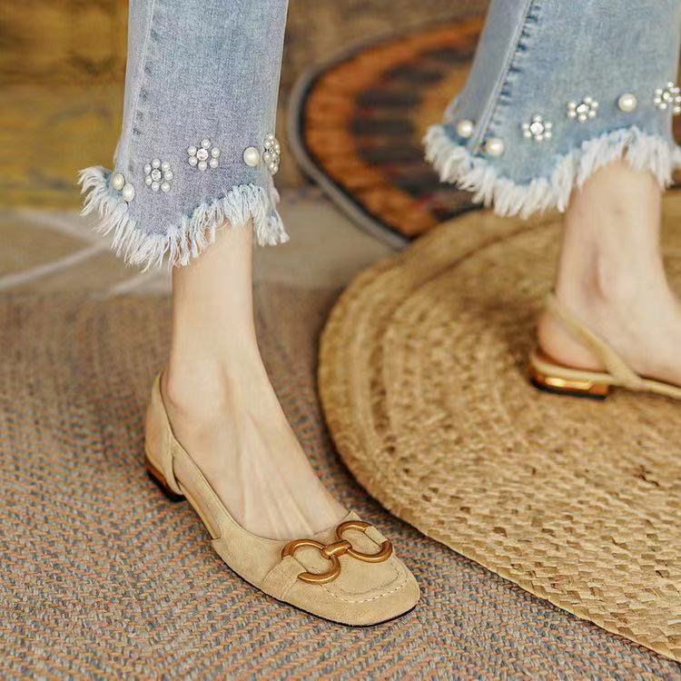 Damen Slingback Ballerinas mit eleganter Schnallen-Applikation EB